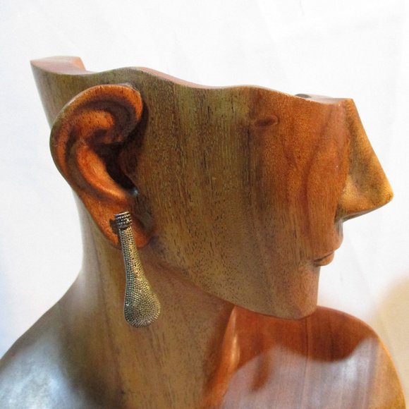 STERLING SILVER Ball Bead Pierced Earring Ethnic - Picture 2 of 5